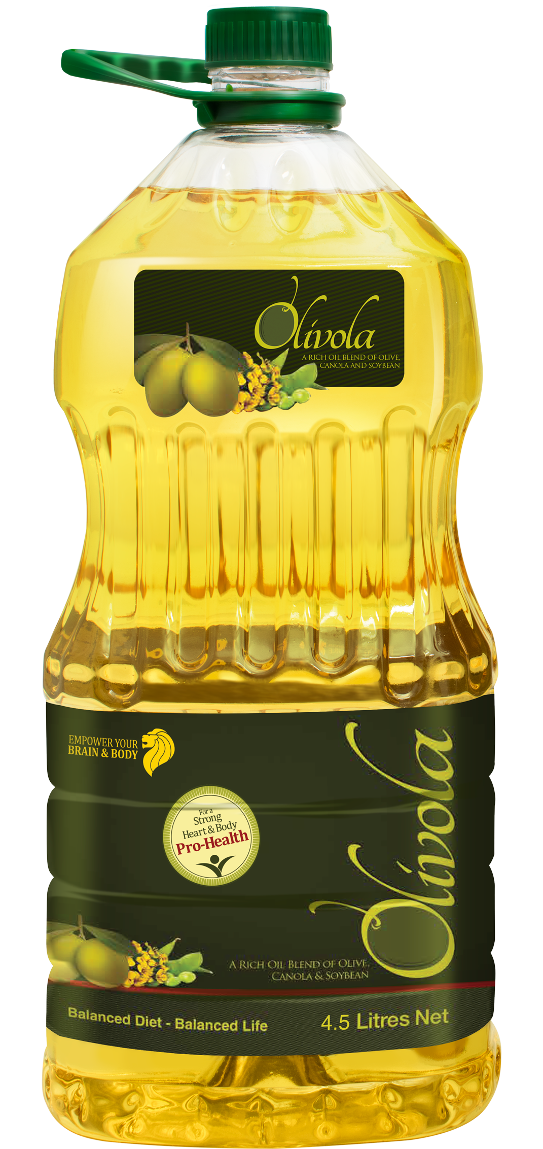 OLIVOLA OLIVE + CANOLA COOKING OIL 4.5L BOTTLE.