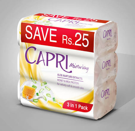 CAPRI WHITE SOAP 135G TRIO PACKET.