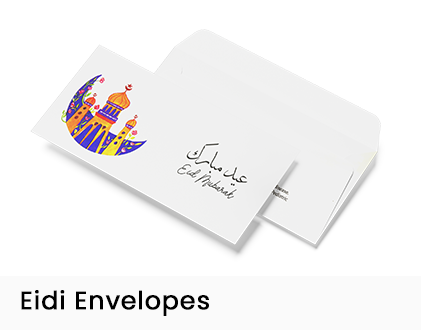 Eidi Envelope Eid Mubarak Printed Multi Design 25 Pieces
