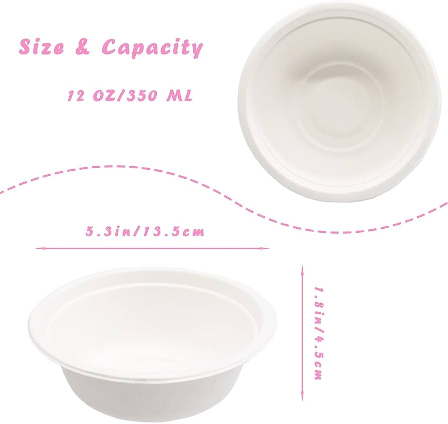 Mumuso Disposable Bowls White 10 Pieces
