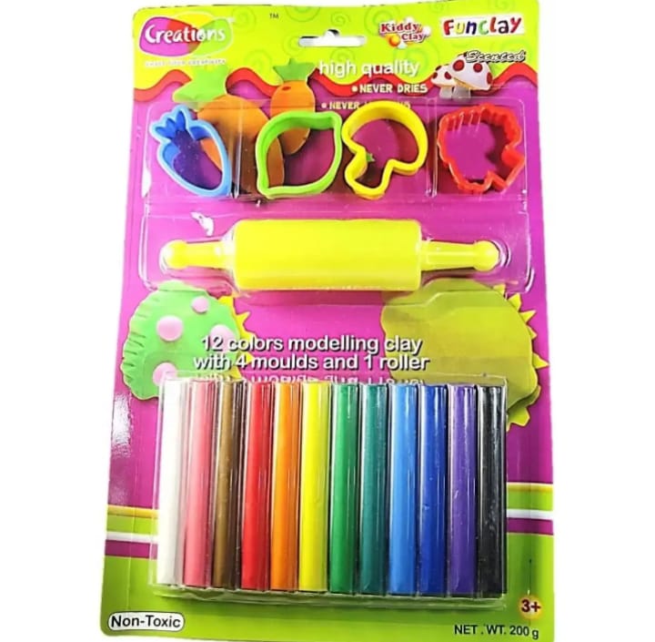 12 Colors Kid Art Color Modeling Clay 200g