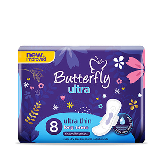 Butterfly Breathables Ultra Thin Long Pads 8 Pieces