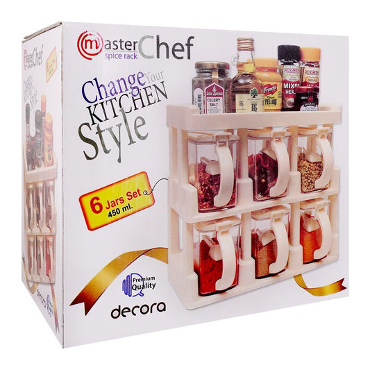 Master Chef Decora Spice Rack Jars Set (450ml) 6pcs