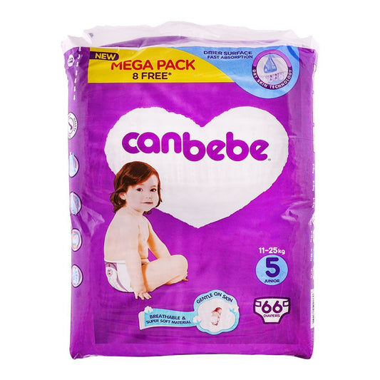 Canbebe Baby Diapers Junior Size 5 (11-25Kg) 66 Piece Pack
