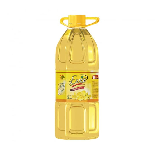 EVA CANOLA COOKING OIL 3L BOTTLE.