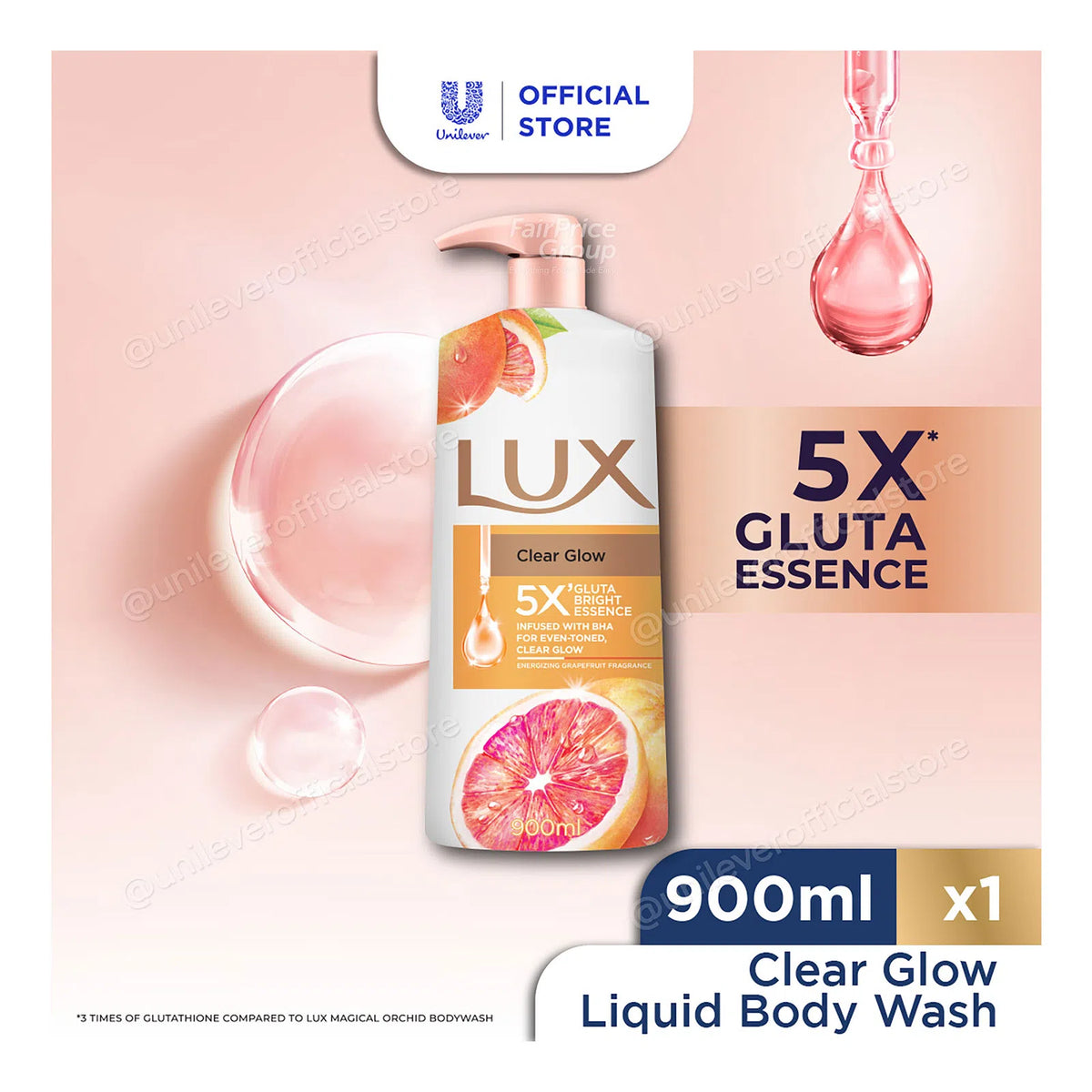 Lux Liquid Body Wash Clear Glow Grapefruit 450ml