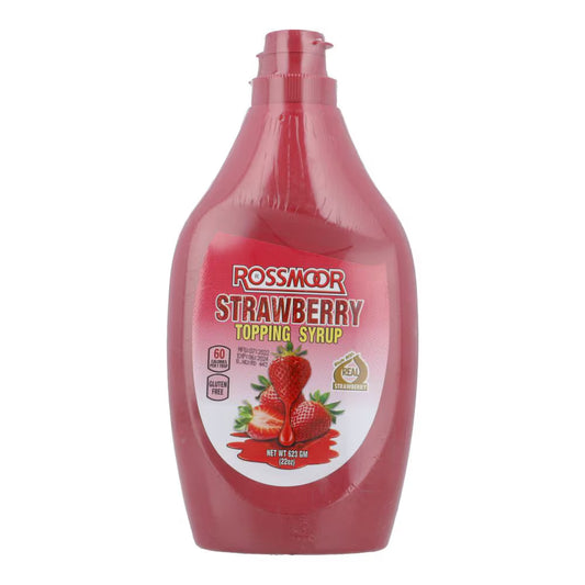ROSSMOOR STRAWBERRY TOPPING SYRUP 623G BOTTLE.
