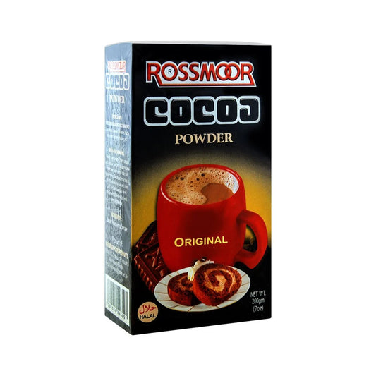 ROSSMOOR ORIGINAL COCOA POWERD [ WITH RICH FLAVOR ] 180G BOX.