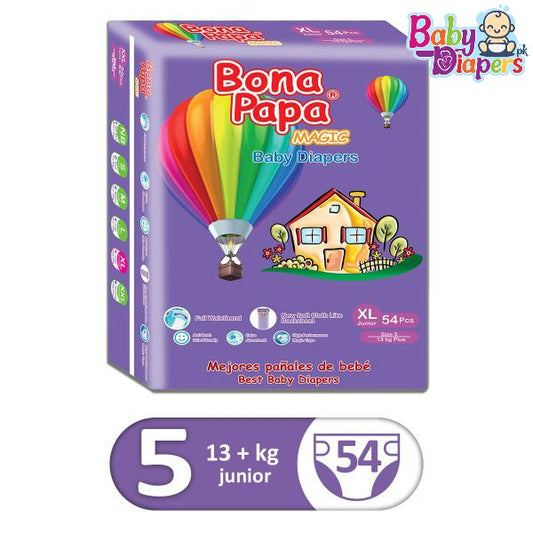 Bona Papa Baby Diaper Magic Jumbo Extra Large Size 5 (13kg) 54 Pieces