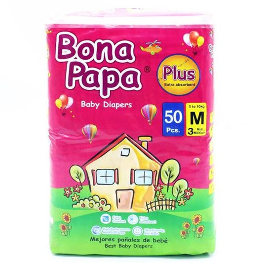 Bona Papa Baby Diaper Plus Medium Size 3 (5kg-10kg) 50 Pieces