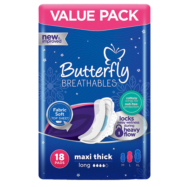 Butterfly Pads Maxi Thick Large 18 Piece Pack