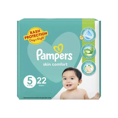 Pampers Baby Skin Comfort Diapers Extra Large Size 5 22 Piece Pack