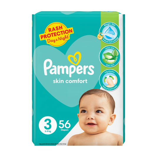 Pampers Baby Diapers Skin Comfort Size 3 (5-9 kg) 56 Pieces