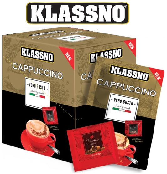 KLASSNO'S CAPPUCCINO COFFEE MALAYSIA [ WITH CHOCHO SPRINKLE 25G] 10SACHE BOX.