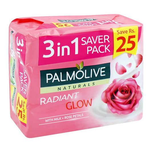 Palmolive Radiant Glow Naturals Bar Soap 3 x 130g Pack
