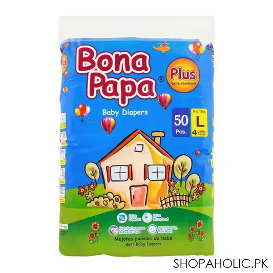 Bona Papa Baby Diaper Plus Large Size 4 (9kg-13kg) 50 Pieces