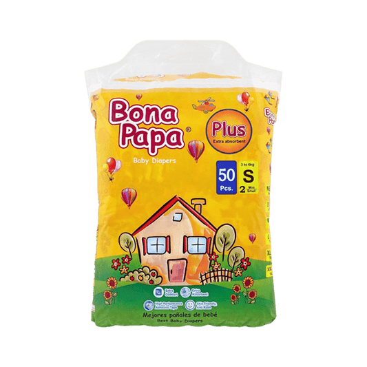 Bona Papa Baby Diaper Plus Small Size 2 (3-6kg) 50 Pieces