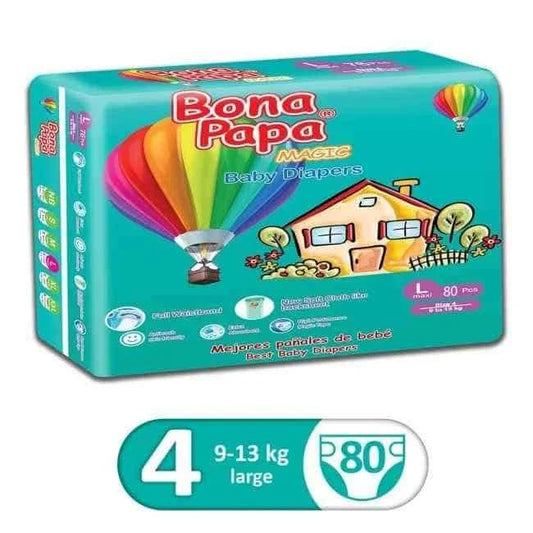 Bona Papa Baby Diaper Magic Mega Large Size 4 (9kg -13kg) 76 Pieces