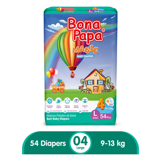 Bona Papa Baby Diaper Magic Jumbo Large Size 4 (9kg - 13kg) 60 Pieces