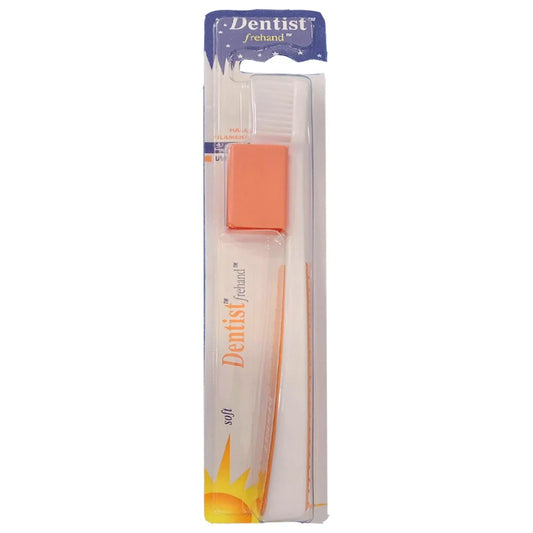 Dentist Frehand Hard Toothbrush UV Treated Orange & White 1 Piece