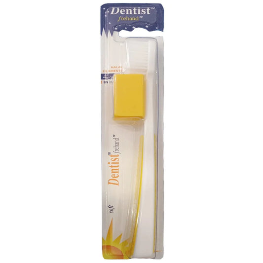 Dentist Frehand Soft Toothbrush UV Treated Yellow & White 1 Piece