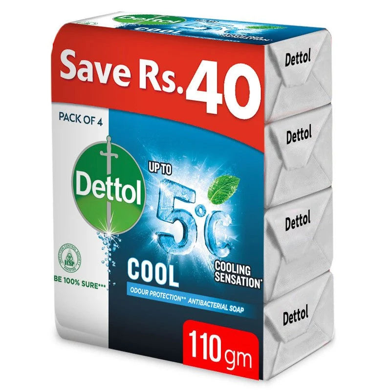 DETTOL COOL SOAP BAR PACK OF 110GX4 .
