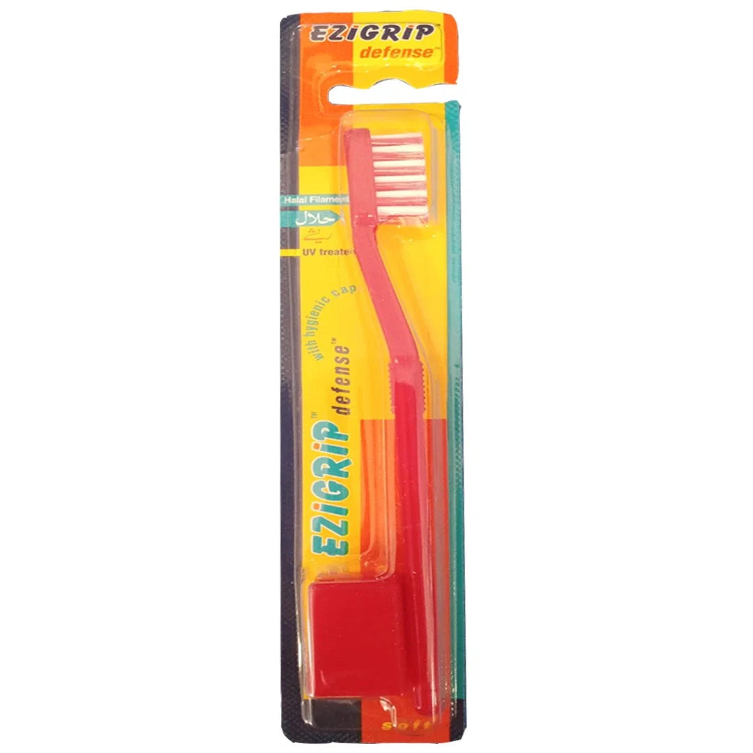 Ezigrip Defense Soft Toothbrush UV Treated Red & White 1 Piece
