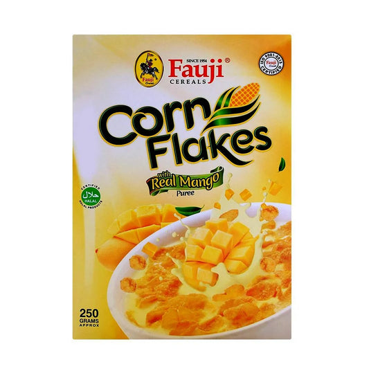 FAUJI CORN FLAKES MANGO 250G BOX.