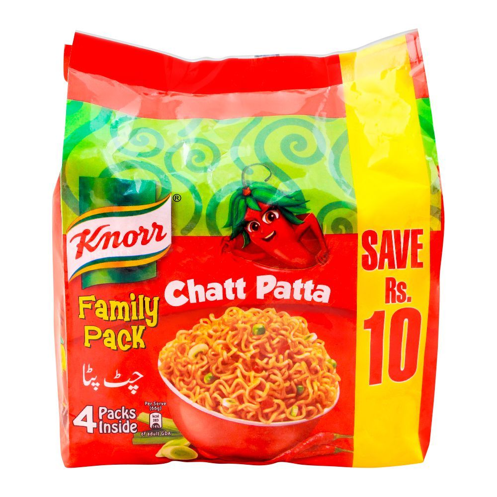 KNORR NOODLES CHATT PATTA FAMILY PACK 4P.