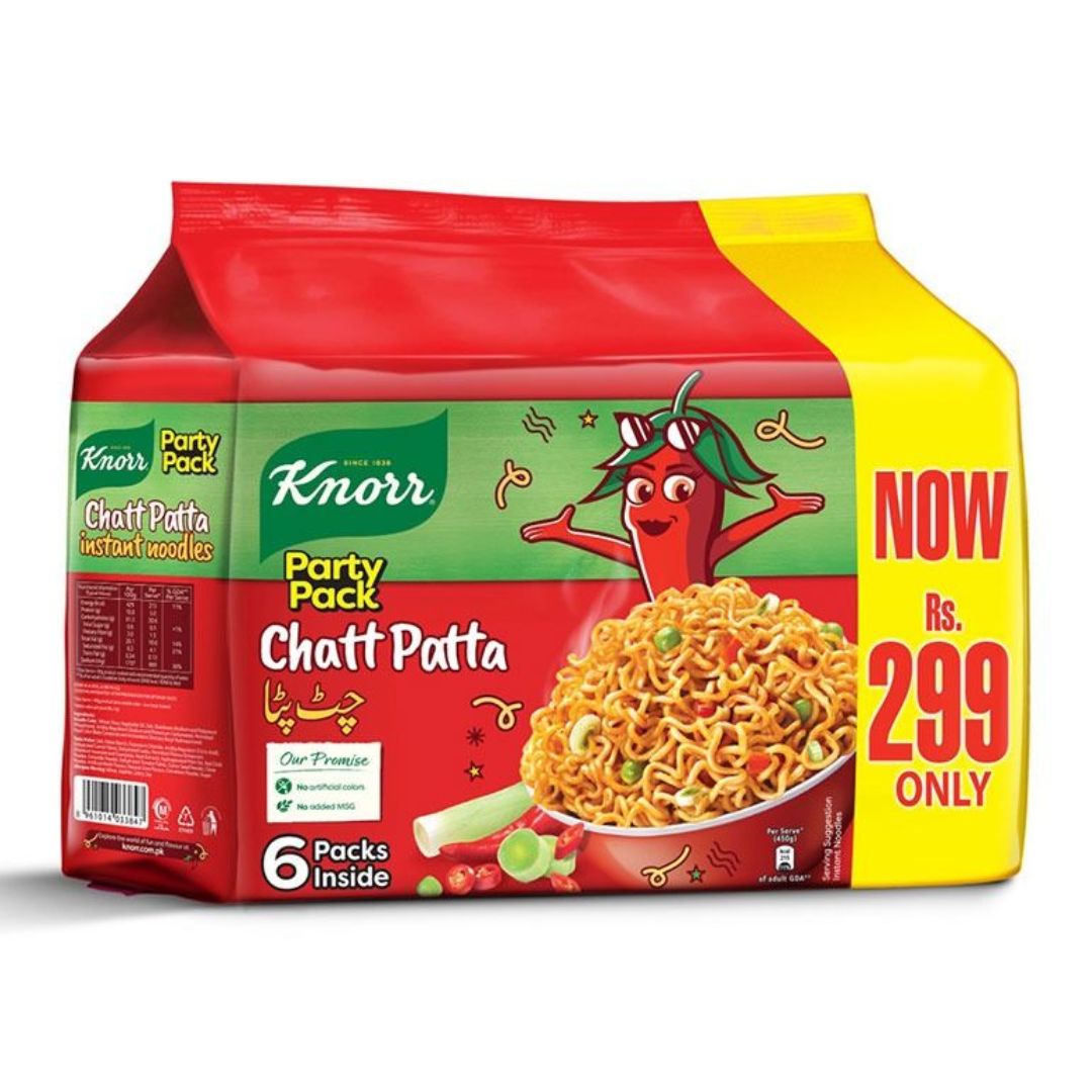 KNORR [ FOODS ] KNORR CHATT PATTA NOODLES PARTY PACK .
