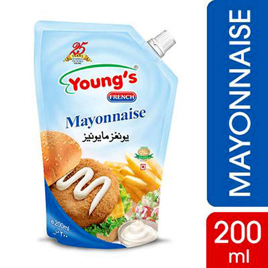 YOUNG'S MAYONAISE FRENCH STAND UP POUCH 200ML.