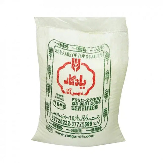 YADGAR FINE+CHAKKI [MIX WHITE ATTA] 1OKG BAG.