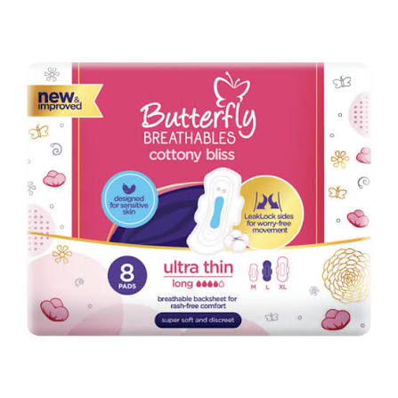 Butterfly Ultra Thin Napkins Large 8 Pieces