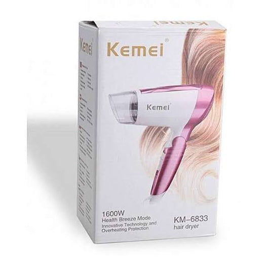 Professional Hair Dryer Kemei KM 6833 Hair Dryer - 1600W Hot and Cold | 1 piece