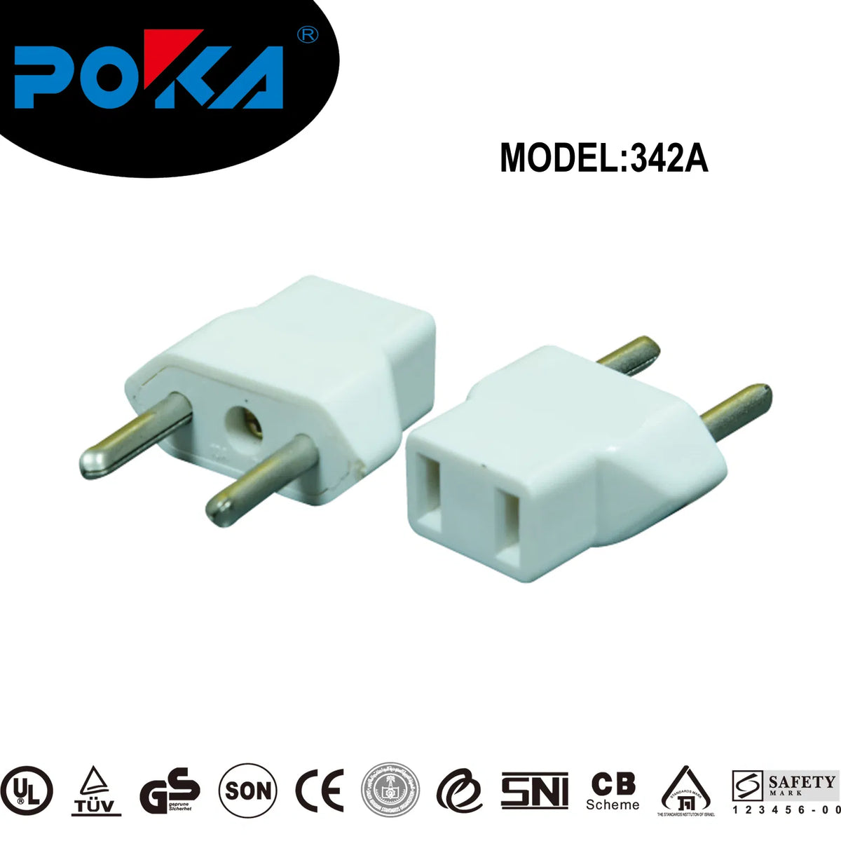 PCL 2-Flat Pins Male Plug Adapter