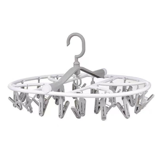 Square Foldable Plastic Hanger with 20 Clips No.752