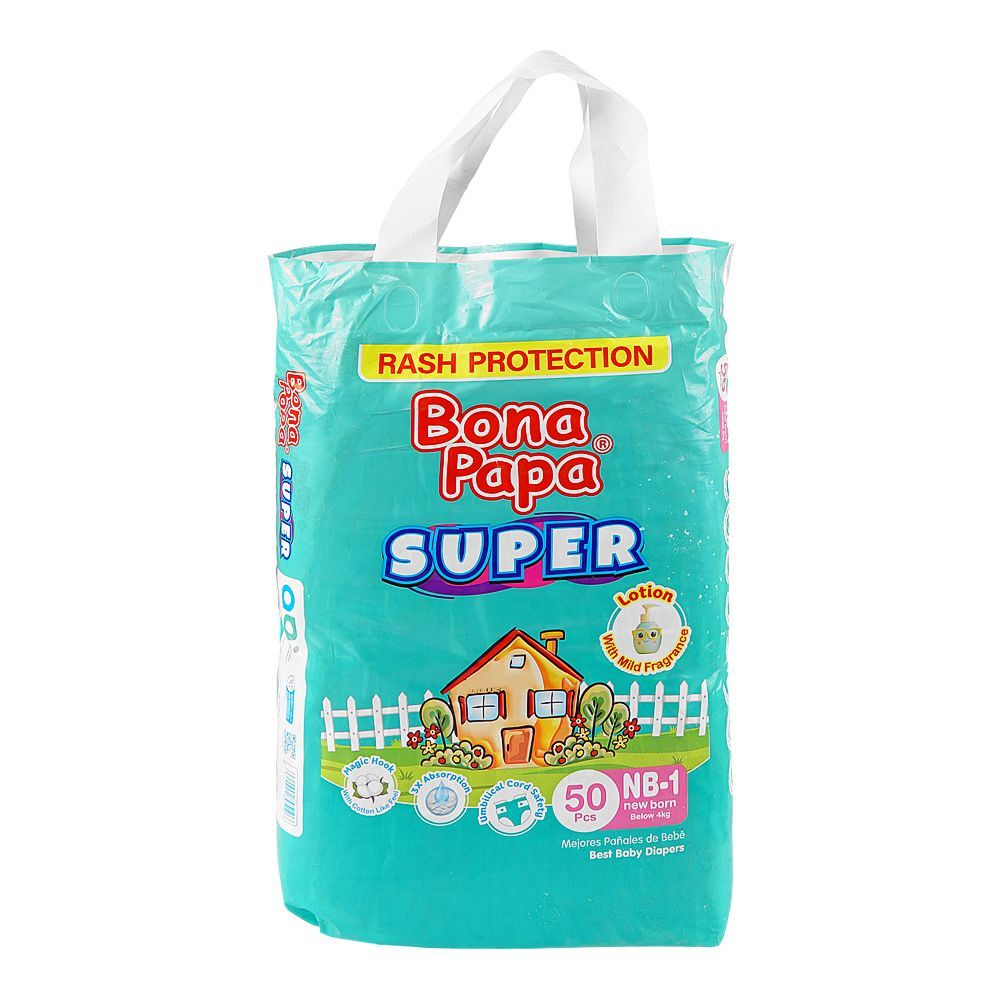 Bona Papa Baby Diaper Plus Newborn Size 1 (4kg) 50 Pieces