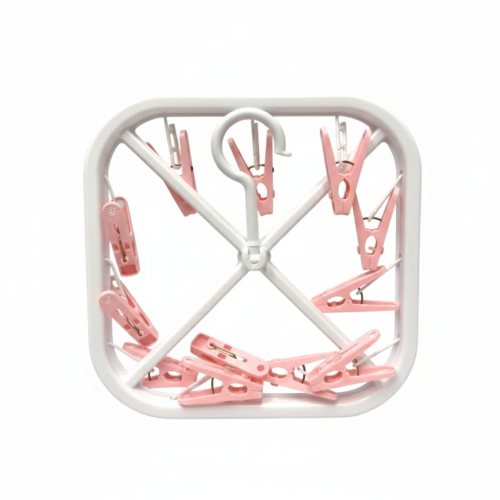Square Plastic Hanger with 12 Clips No.219