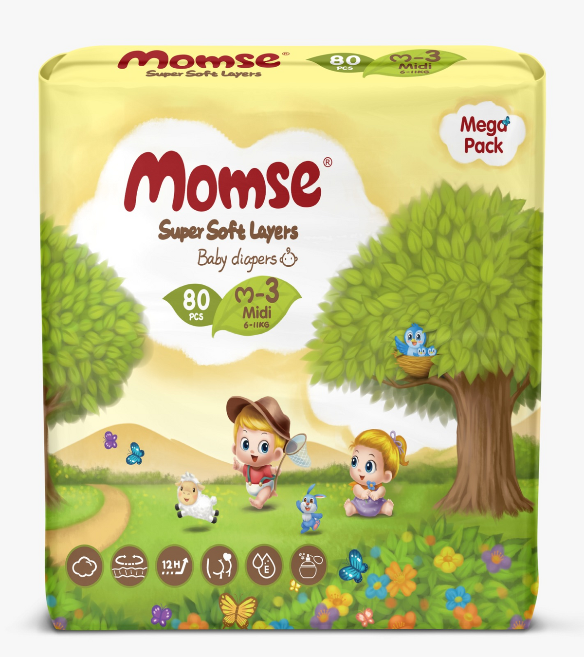 Momse Diapers  Mega Packet Size 3 80 Pieces